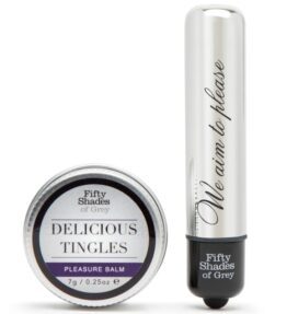 FIFTY SHADES OF GREY BULLET VIBRATOR AND BALM KIT PLEASURE OVERLOAD