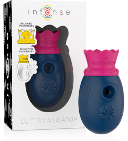 STIMOLATORE INTENSO DEL CLIT 10 FREQUENZE DI LECCATA E ASPIRAZIONE - BLU