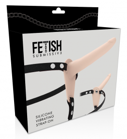 FETISH SUBMISSIVE ARNÉS VIBRATORE SILICONE FLESH 15CM