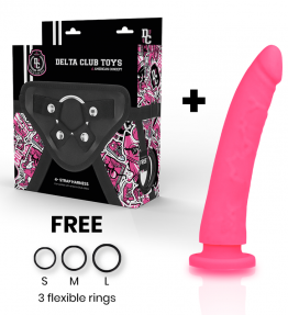 DELTA CLUB TOYS ARNES + DILDO ROSA SILICONE MEDICA 17 X 3CM