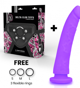 DELTA CLUB TOYS ARNES + DILDO LILA SILICONE MEDICA 23 X 4.5 CM